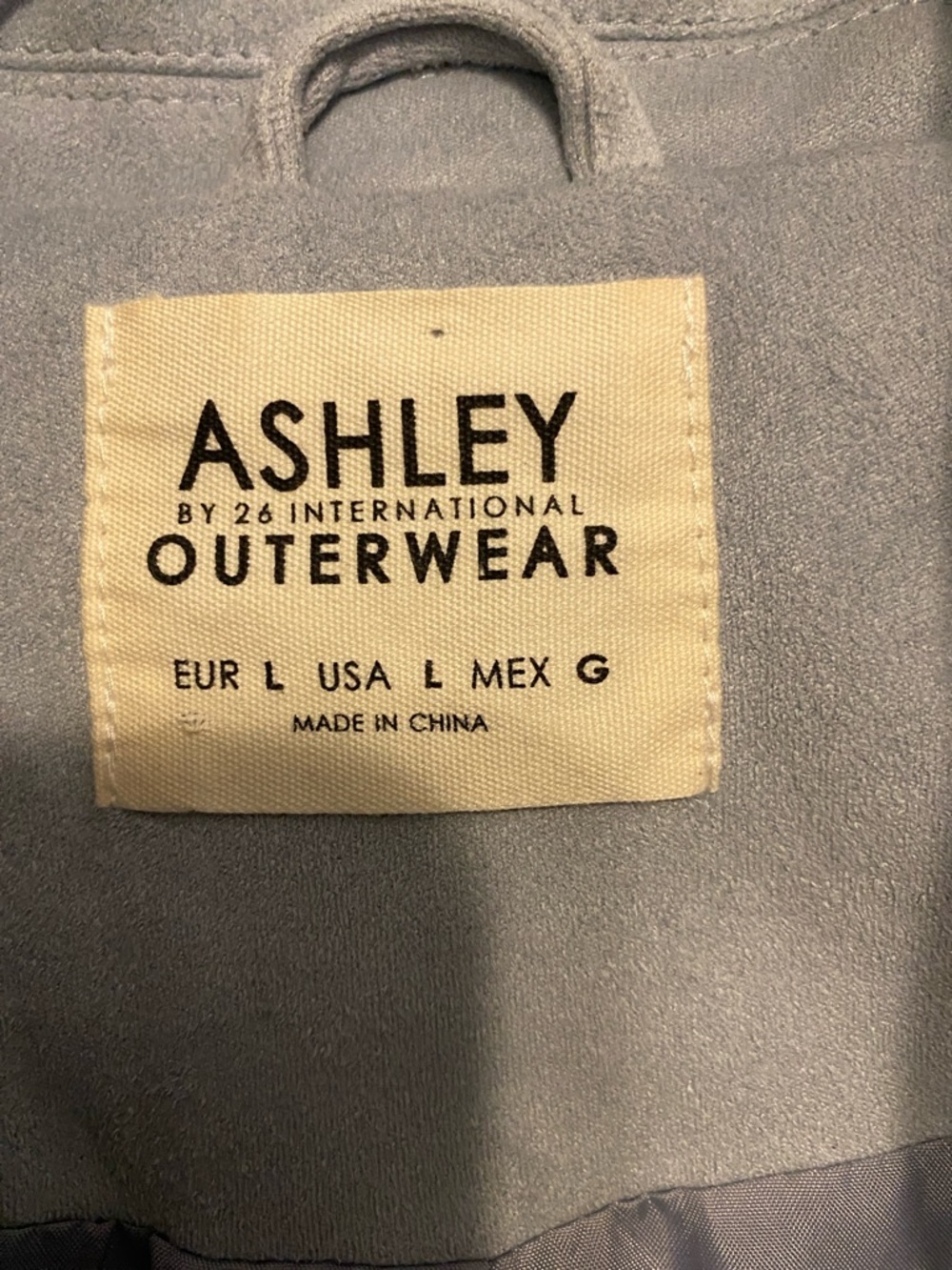 Ashley By 26 International Light Gray Suede Moto Jacket - Picture 2 of 9